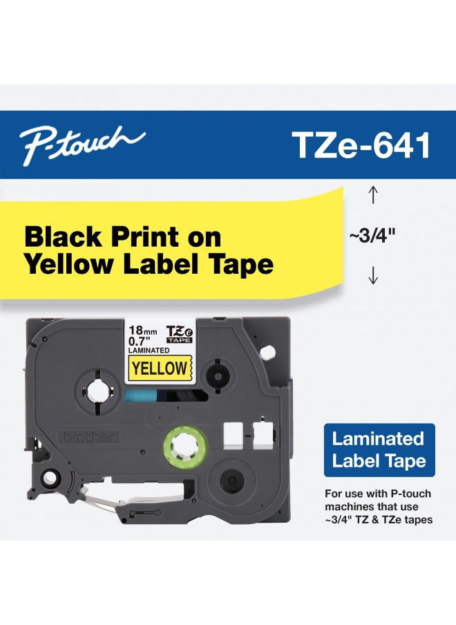 Brother Genuine P-Touch TZE-641 Tape, 3/4