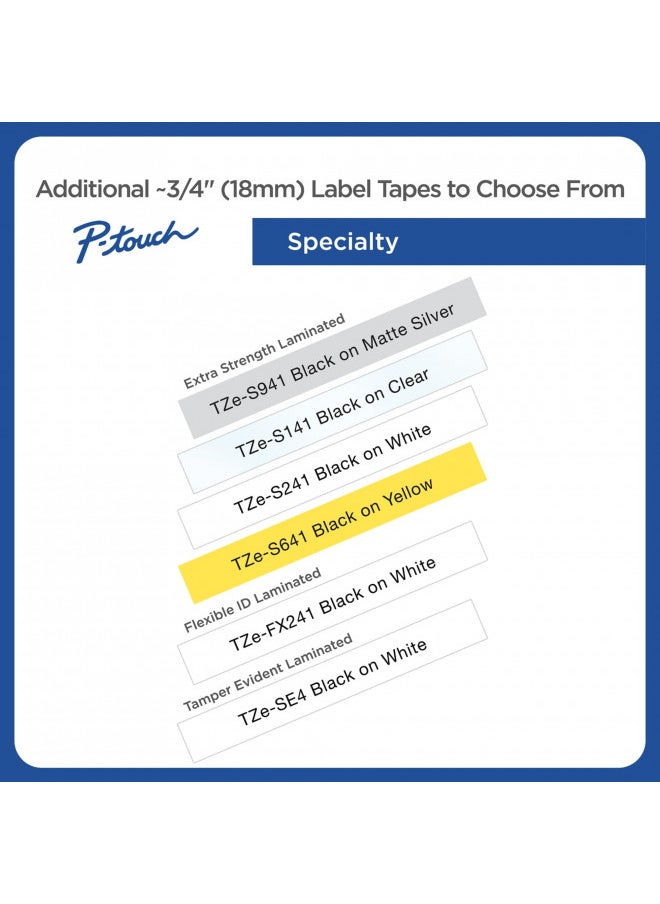 Brother Genuine P-Touch TZE-641 Tape, 3/4