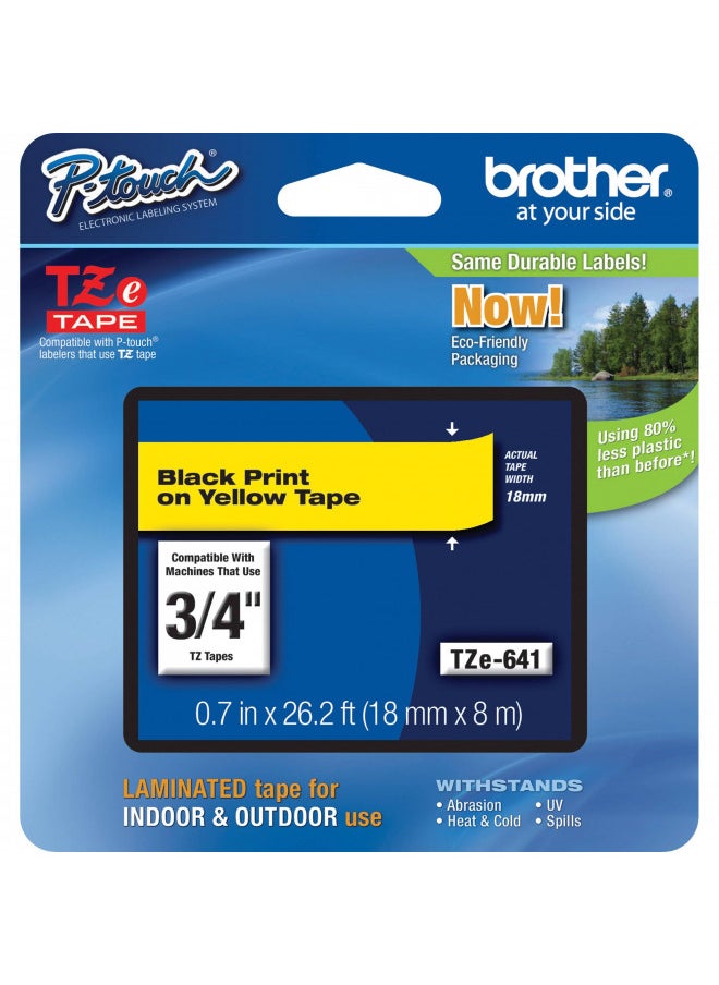 Brother Genuine P-Touch TZE-641 Tape, 3/4