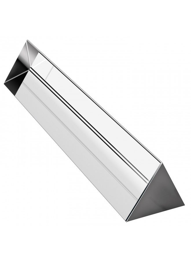 Amlong Crystal 8 inch Optical Glass Triangular Prism for Teaching Light Spectrum Physics and Photo Photography Prism, 200mm