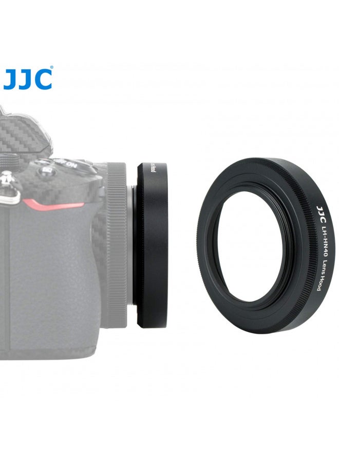 Fotasy JJC Dedicated Black Screw-in Lens Hood Shade for Nikon NIKKOR Z DX 16-50mm f/3.5-6.3 VR, Replace HN-40 Lense Hood, Compatible with 46mm Cap,LH-HN40P