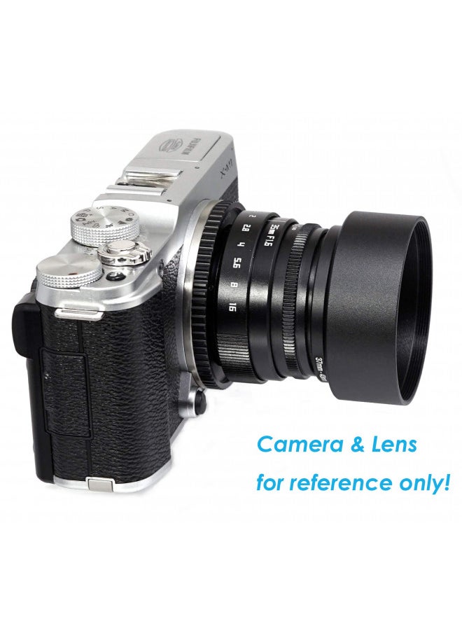 Fotasy Metal 43mm Lens Hood, 43mm Lens Hood for Canon Fuji Leica Leitz Nikon Olympus Panasonic Pentax Sony Lens, 43mm Screw-in Lens Hood