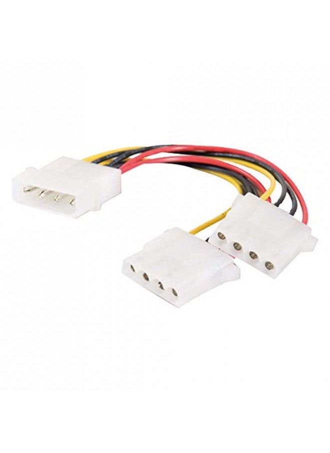 C2G 03166 One 5.25 Inch to Two 5.25 Inch Internal Power Y-Cable, Multi-Color (6 Inch)