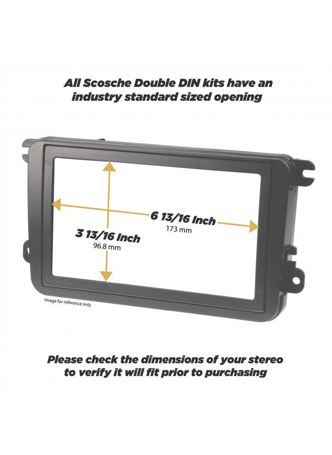 Scosche FD1438B Compatible with 2009-12 Ford F-150 XL , ISO Double DIN & DIN+Pocket Dash Kit, Black