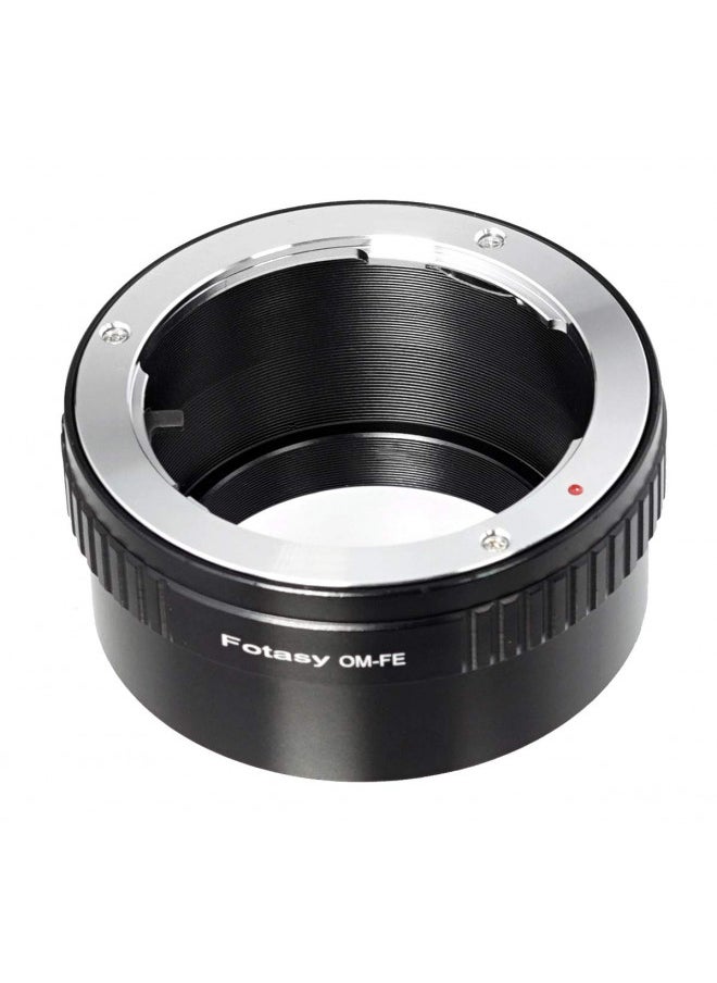 Fotasy Olympus OM Lens to E Mount Adapter, OM FE Adapter, OM Adapter FE-Mount, Compatible with Sony a7 a7R a7s II III IV a9 a7c Alpha 1 a6600 a6500 a6400 a6300 a6100 a6000 a5100 a5000 ZV-E10