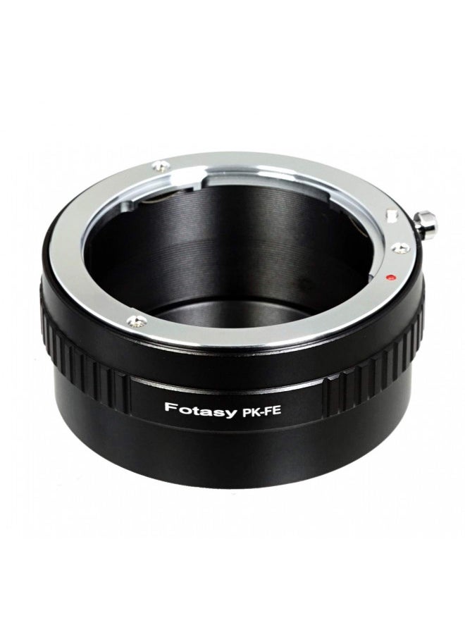 Fotasy PK Lens to E Mount Adapter, K Mount E Adapter, PK FE Adapter, Compatible with Pentax K Lens Sony a7 a7R a7s II III IV a9 a7c Alpha 1 a6600 a6500 a6400 a6300 a6100 a6000 a5100 a5000 a3500 ZV-E10