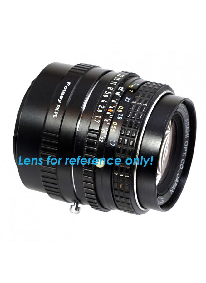 Fotasy PK Lens to E Mount Adapter, K Mount E Adapter, PK FE Adapter, Compatible with Pentax K Lens Sony a7 a7R a7s II III IV a9 a7c Alpha 1 a6600 a6500 a6400 a6300 a6100 a6000 a5100 a5000 a3500 ZV-E10