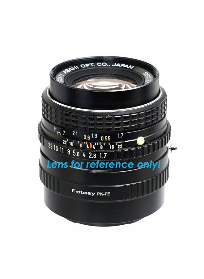Fotasy PK Lens to E Mount Adapter, K Mount E Adapter, PK FE Adapter, Compatible with Pentax K Lens Sony a7 a7R a7s II III IV a9 a7c Alpha 1 a6600 a6500 a6400 a6300 a6100 a6000 a5100 a5000 a3500 ZV-E10