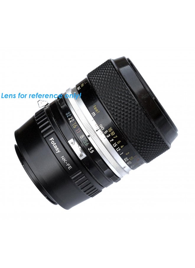 Fotasy Manual F Mount Lens to E-Mount Adapter, NK E Mount Adapter, Compatible with Nikon F Lens Sony a7 a7R a7s II III IV a9 a7c Alpha 1 a6600 a6500 a6400 a6300 a6100 a6000 a5100 a5000 a3500 ZV-E10