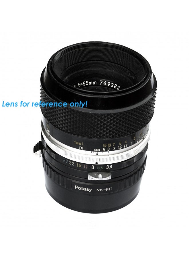Fotasy Manual F Mount Lens to E-Mount Adapter, NK E Mount Adapter, Compatible with Nikon F Lens Sony a7 a7R a7s II III IV a9 a7c Alpha 1 a6600 a6500 a6400 a6300 a6100 a6000 a5100 a5000 a3500 ZV-E10