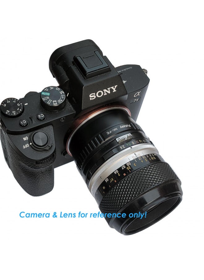 Fotasy Manual F Mount Lens to E-Mount Adapter, NK E Mount Adapter, Compatible with Nikon F Lens Sony a7 a7R a7s II III IV a9 a7c Alpha 1 a6600 a6500 a6400 a6300 a6100 a6000 a5100 a5000 a3500 ZV-E10
