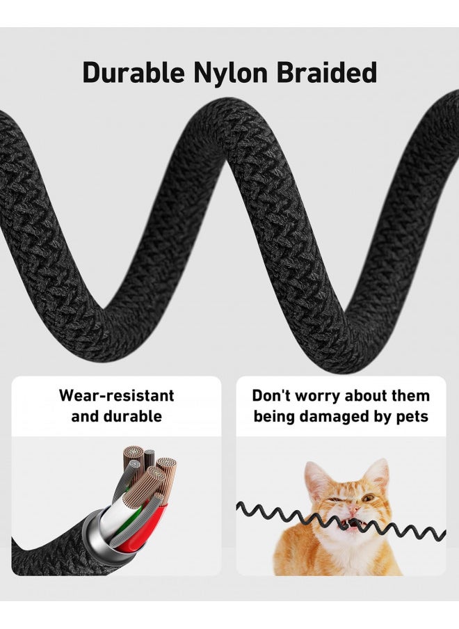 Coiled Lightning Cable Nylon Braided iPhone Charger Cord 3FT for Car [Apple MFi Certified] iPhone Fast Charging Cables Compatible with iPhone 14 13 12 11 Pro Max XR XS X 8 7 6 Plus SE iPad - 2Pack