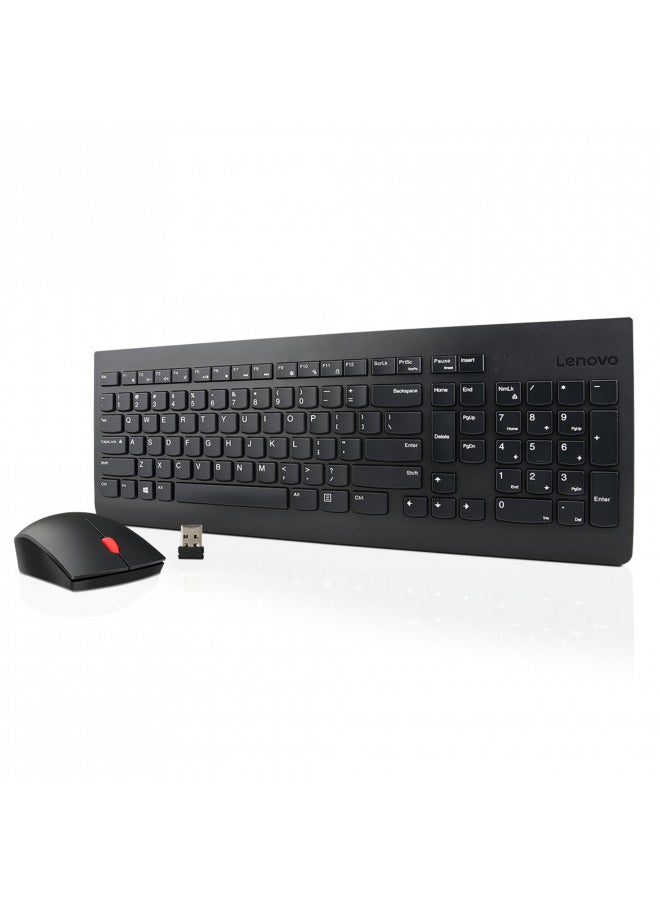 Lenovo 510 Wireless Keyboard & Mouse Combo, 2.4 GHz Nano USB Receiver, Full Size, Island Key Design, Left or Right Hand, 1200 DPI Optical Mouse, GX30N81775, Black