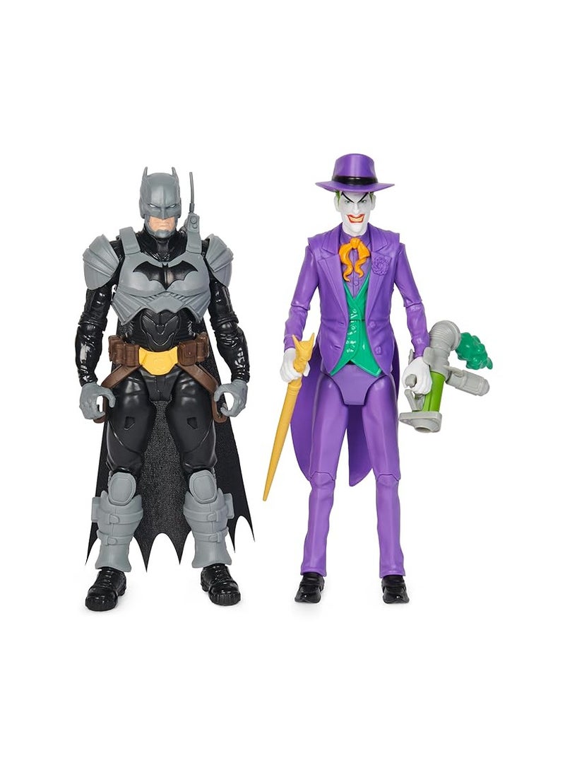 DC Comics, Batman Adventures, Batman vs The Joker Action Figures Set, 2 Figures, 12 Armour Accessories, 30-cm Super Hero Kids’ Toy for Boys and Girls