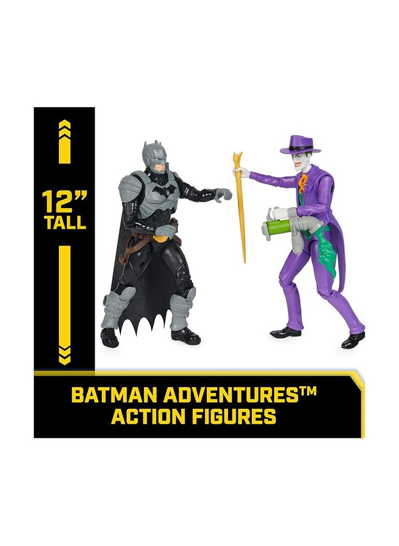 DC Comics, Batman Adventures, Batman vs The Joker Action Figures Set, 2 Figures, 12 Armour Accessories, 30-cm Super Hero Kids’ Toy for Boys and Girls