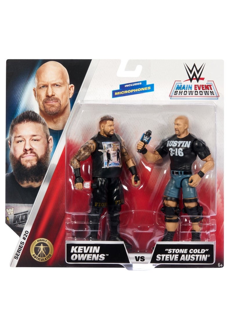 WWE Main Event Showdown - Kevin Owens vs Steve Austin Action Figures