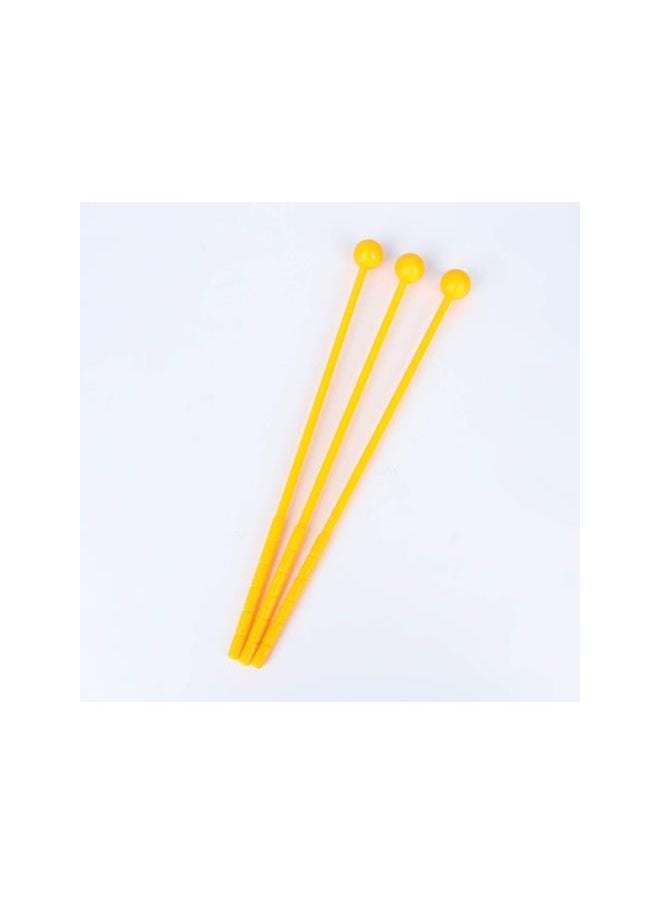 10pcs Drumsticks Plastic Handheld Drum Mallet Rod Musical Instrument Yellow