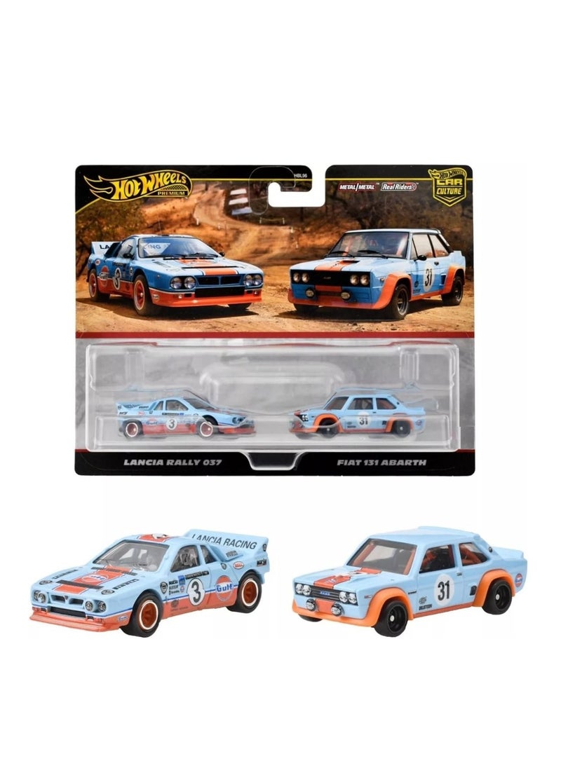 Hot Wheels Premium Car Culture Pack of 2 - Lancia Rally 037 And Fiat 131 Abarth