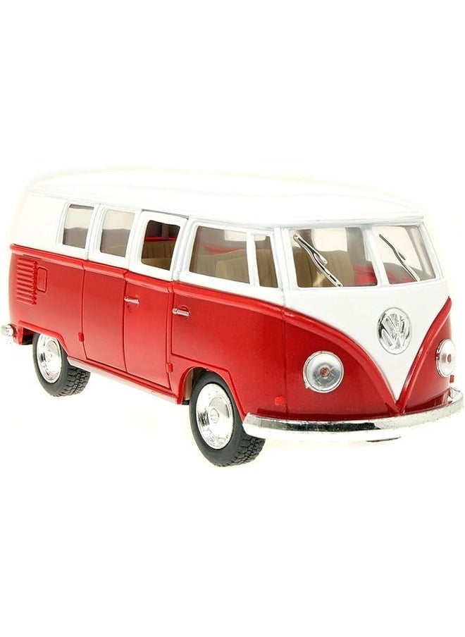 1:33 Alloy Bus Model Children's Toy Van - Pull Back Van Red