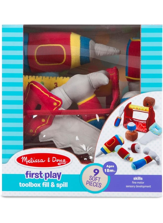 Melissa & Doug Toolbox Fill And Spill Toddler Toy With Vibrating Drill - 9 Pcs