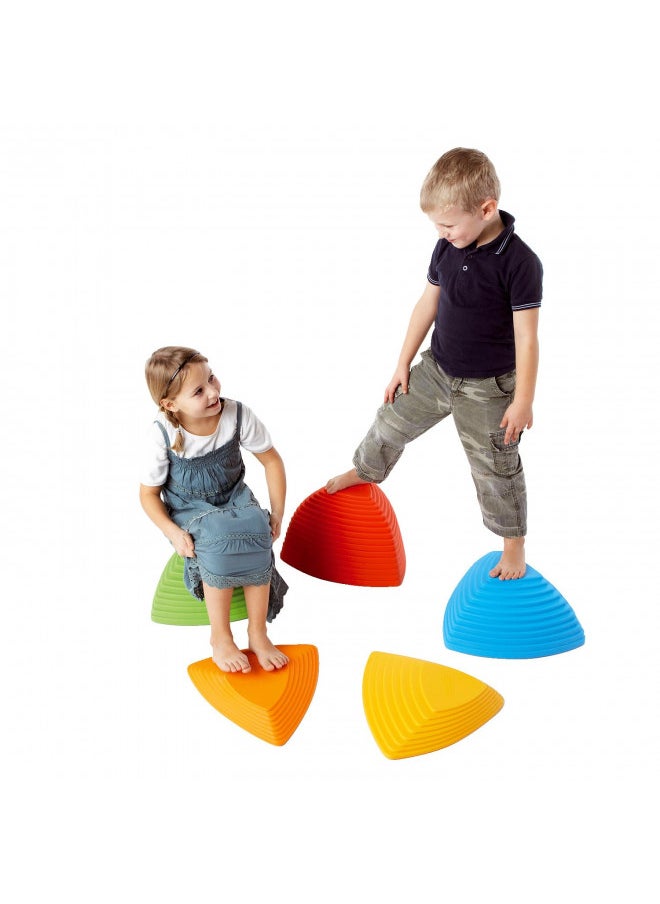 GONGE Hilltops - The Original Non-Slip Stepping Stones for Kids - Balance, Coordination, Motor Skills - Vibrant Colors - Set of 5