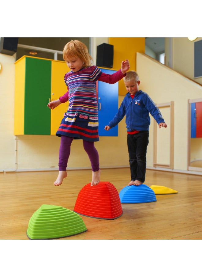 GONGE Hilltops - The Original Non-Slip Stepping Stones for Kids - Balance, Coordination, Motor Skills - Vibrant Colors - Set of 5