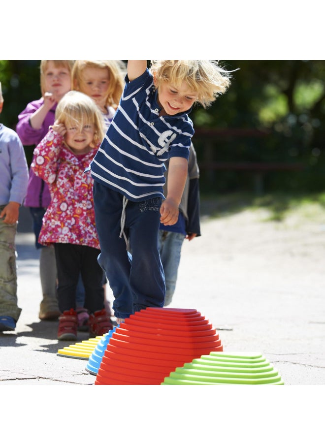 GONGE Hilltops - The Original Non-Slip Stepping Stones for Kids - Balance, Coordination, Motor Skills - Vibrant Colors - Set of 5