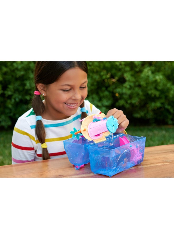 Polly Pocket Playset, Animal Toy with 2 Dolls, Water Reveal Accessories & Water Play, Sparkle Cove Adventure Treasure Chest