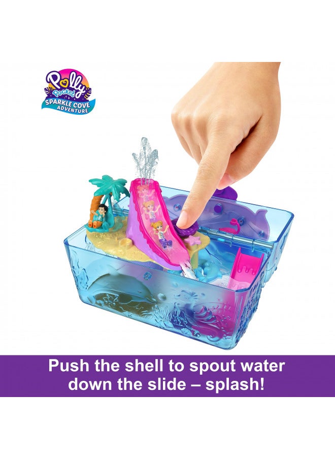 Polly Pocket Playset, Animal Toy with 2 Dolls, Water Reveal Accessories & Water Play, Sparkle Cove Adventure Treasure Chest