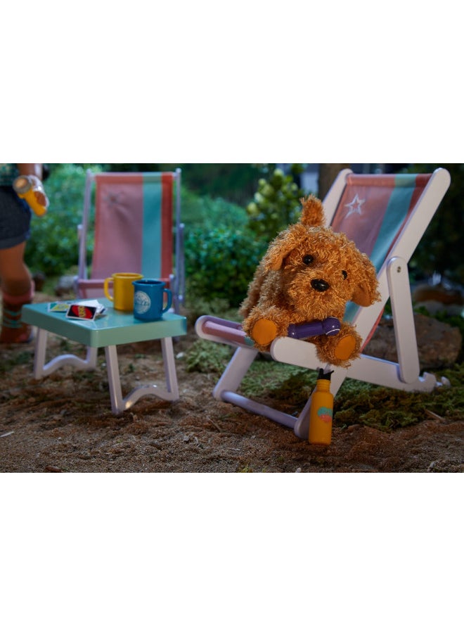 American Girl Truly Me 18-inch Doll Pet Daffodil Doodle Dog with Magnetic Mouth to Hold Her Barbell Toy, For Ages 6+