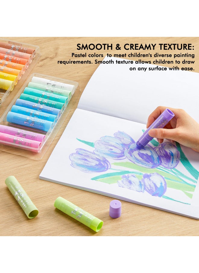 Shuttle Art Tempera Paint Sticks, 20 Pastel Colors, Solid Tempera Paint for Kids, Super Quick Drying, Works Great on Paper Wood Glass Ceramic Canvas
