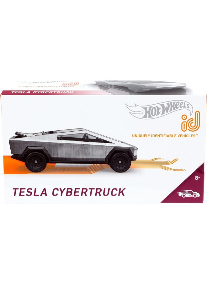 Hot Wheels id Tesla Cybertruck 1:64th Scale DieCast Vehicle Ages 8+ Silver Color