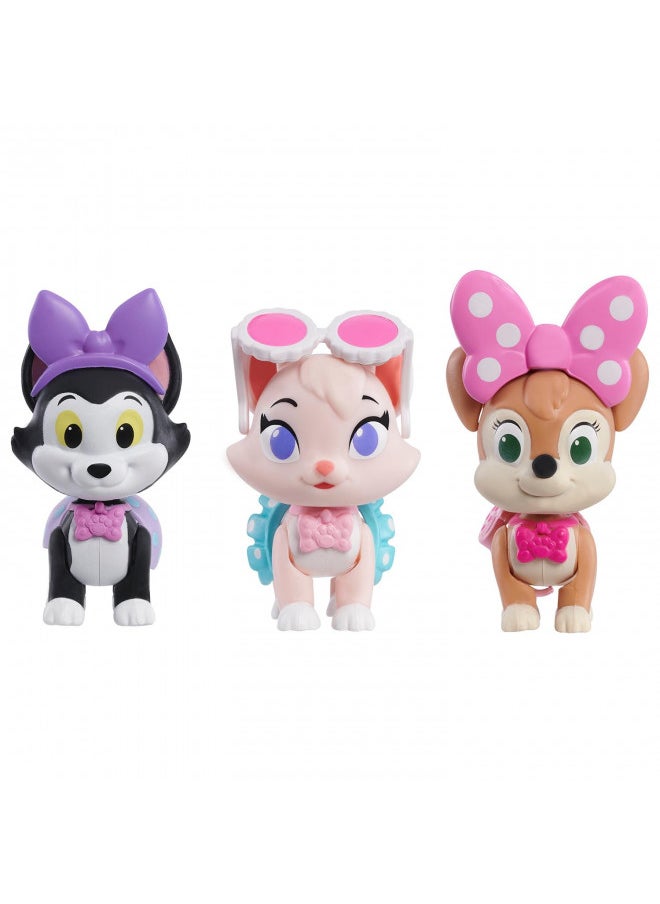 Disney Junior Minnie Mouse Polka Dot Pets 3-Pack Figures, Officially Licensed Kids Toys for Ages 3 Up, Amazon Exclusive
