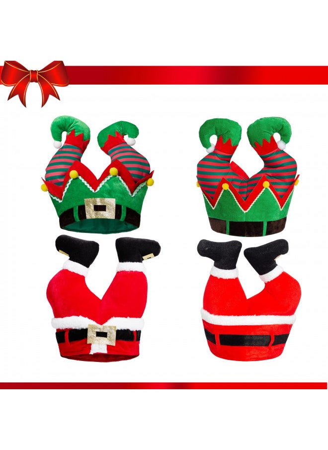 JOYIN 2PCS Christmas Santa and Elf Pants Hats for Funny Hilarious and Festive Christmas Party Hat Dress Up Celebrations, Winter Party Favor, Christmas Decorations, Costume Accessories