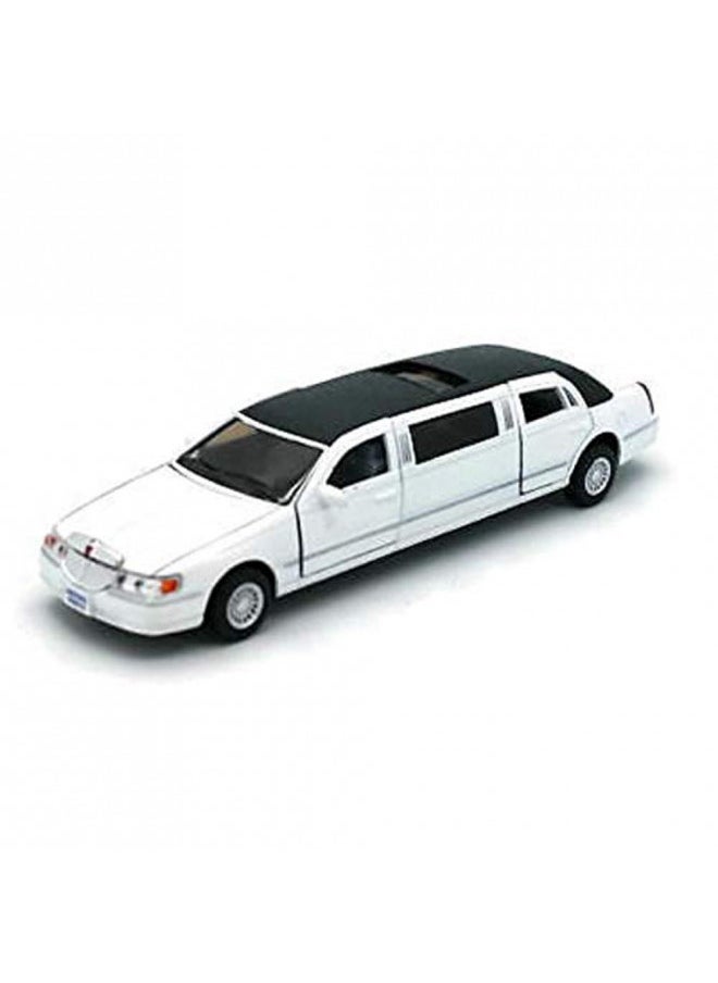 Kinsmart 1/38 Scale Diecast 1999 Lincoln Town Car Stretch Limousine in Color White