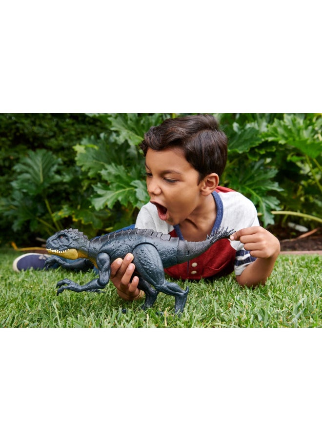 Jurassic World Toys Slash N Battle Scorpios Rex Action & Sound Dinosaur Figure Camp Cretaceous with Movable Joints, Slashing & Tail Whip Motions & Roar Sound, Kids Gift Ages 4 Years & Up