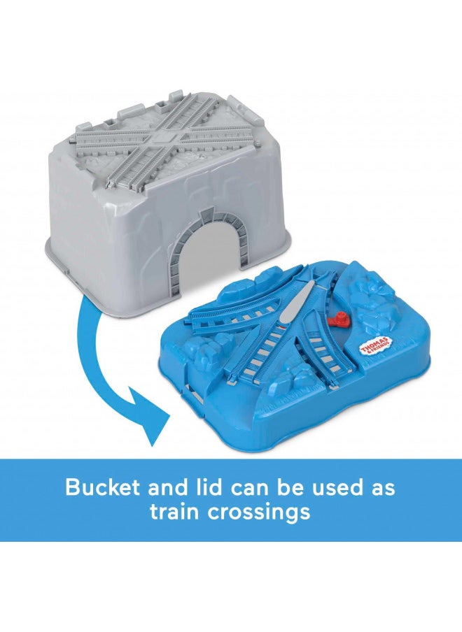 Thomas & Friends Toy Train Tracks Set, Connect & Build Bucket, 34-Piece Expansion Pack for Diecast & Motorized Trains, Age 3+ Years