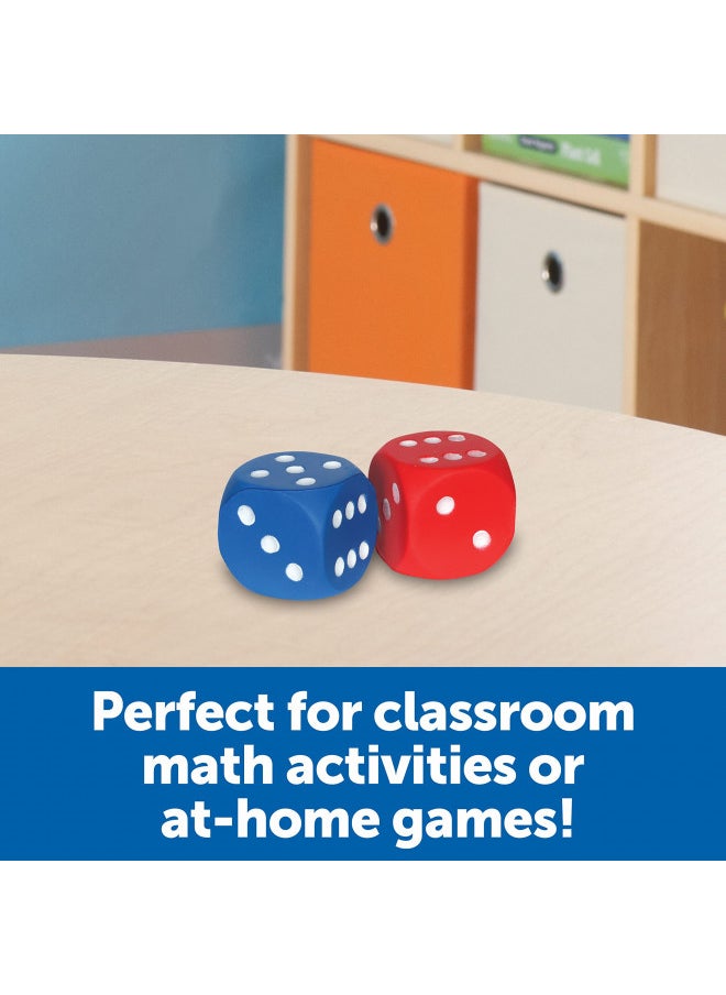 Learning Resources Foam Dice: Dot Dice, Red and Blue 6-Sided Foam Dice, Early Math Skills, Set of 2, Grades PreK+, Ages 3+