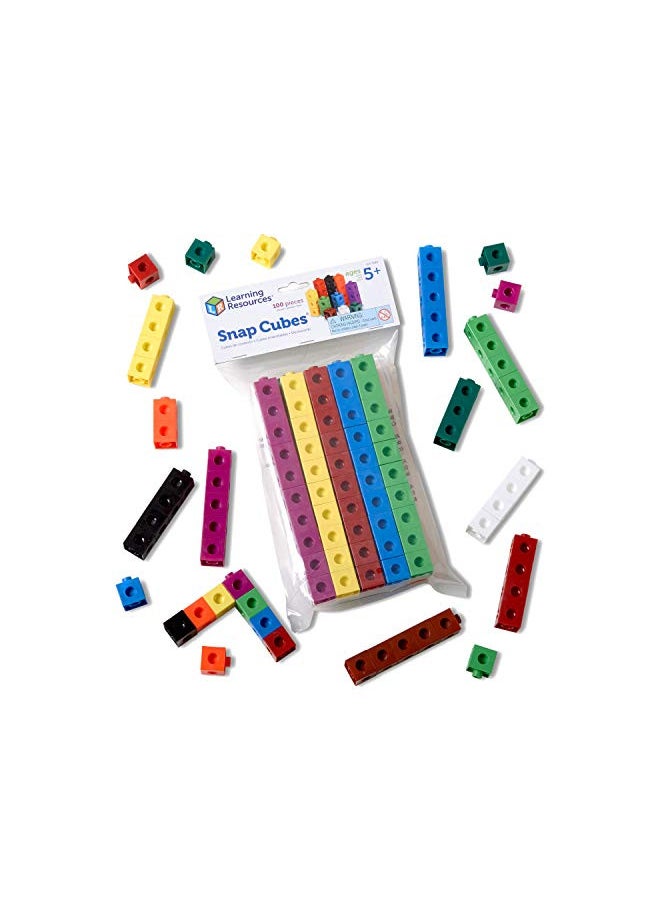 Learning Resources Snap Cubes - 100 Pieces, Ages 5+ Homeschool and Classroom Supplies, Educational Counting Toy, Math Games for Kids, Teacher Aids