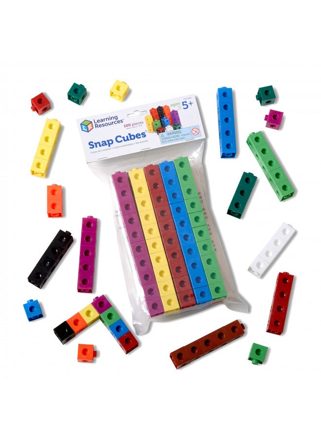 Learning Resources Snap Cubes - 100 Pieces, Ages 5+ Homeschool and Classroom Supplies, Educational Counting Toy, Math Games for Kids, Teacher Aids