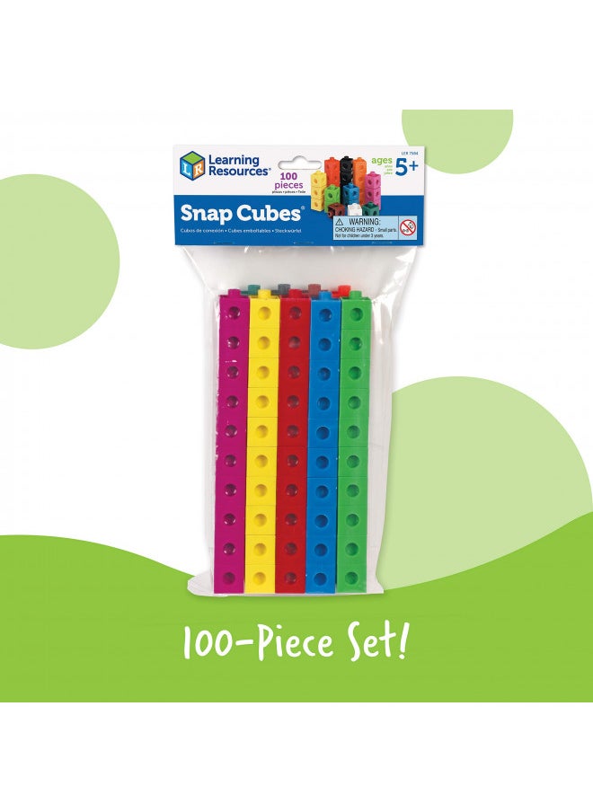 Learning Resources Snap Cubes - 100 Pieces, Ages 5+ Homeschool and Classroom Supplies, Educational Counting Toy, Math Games for Kids, Teacher Aids