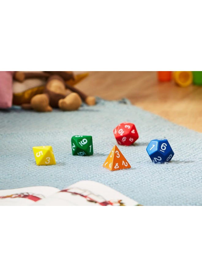 Learning Resources Jumbo Foam Polyhedral Dice, 5 Dice, 4, 8, 10, 20 Sides, Ages 5+ Multicolor, 3 W in