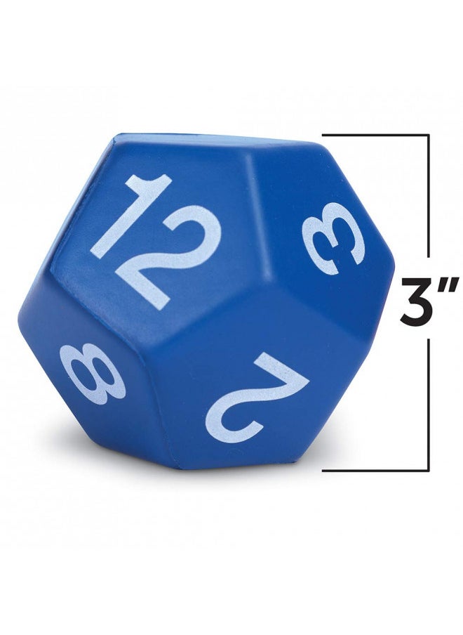 Learning Resources Jumbo Foam Polyhedral Dice, 5 Dice, 4, 8, 10, 20 Sides, Ages 5+ Multicolor, 3 W in