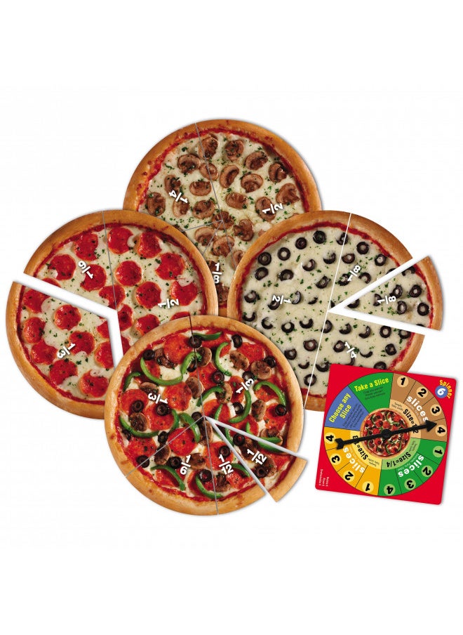 Learning Resources Pizza Fraction Fun Game, 13 Fraction Pizzas, 67 Piece Game, Ages 6+