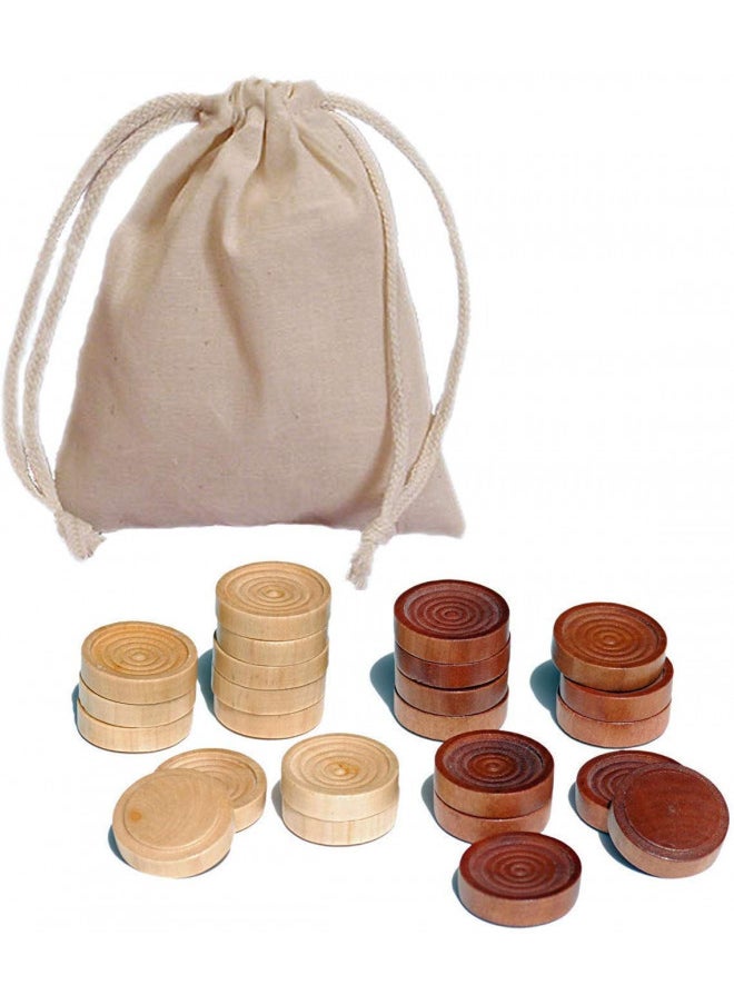 WE Games Wood Checkers with Stackable Ridge - Dark Brown/Natural