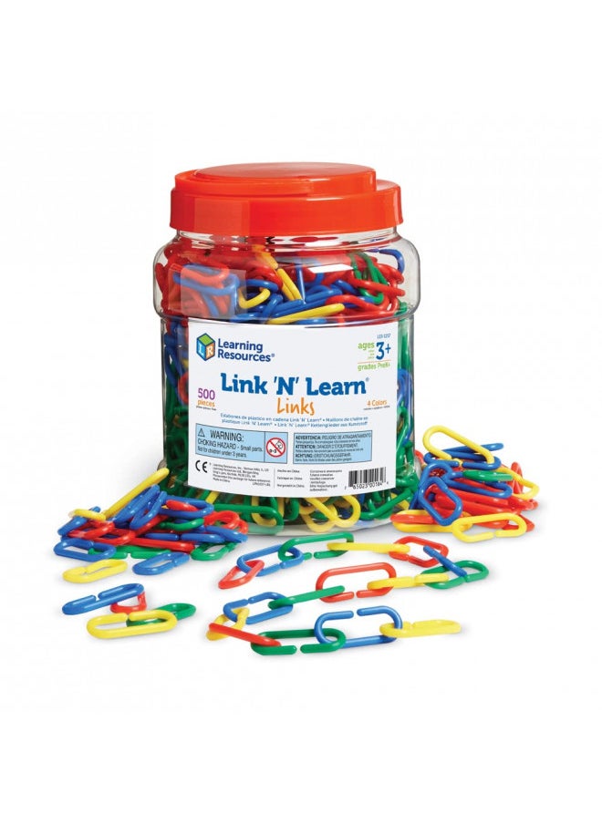 Learning Resources Link 'N' Learn Links - 500 Pieces, Ages 3+ Preschool Learning Supplies, Toddler Learning Toys