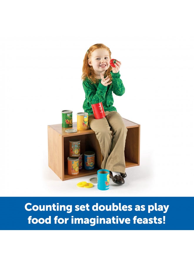 Learning Resources One To Ten Counting Cans - 65 Pieces, Ages 3+ Toddler Learning Toys, Preschool Pretend Play Toys, Supermarket Toys