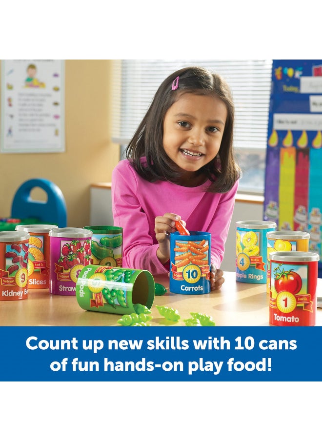 Learning Resources One To Ten Counting Cans - 65 Pieces, Ages 3+ Toddler Learning Toys, Preschool Pretend Play Toys, Supermarket Toys