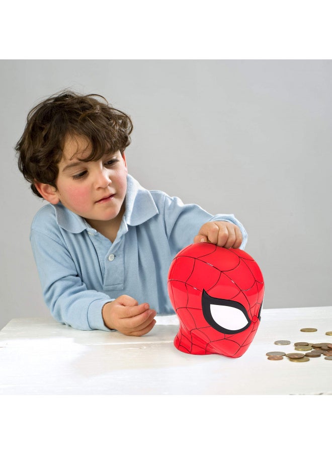 Marvel Spiderman Ceramic Coin Bank Kids Décor Money Saving Piggy Bank (Official Marvel Product)