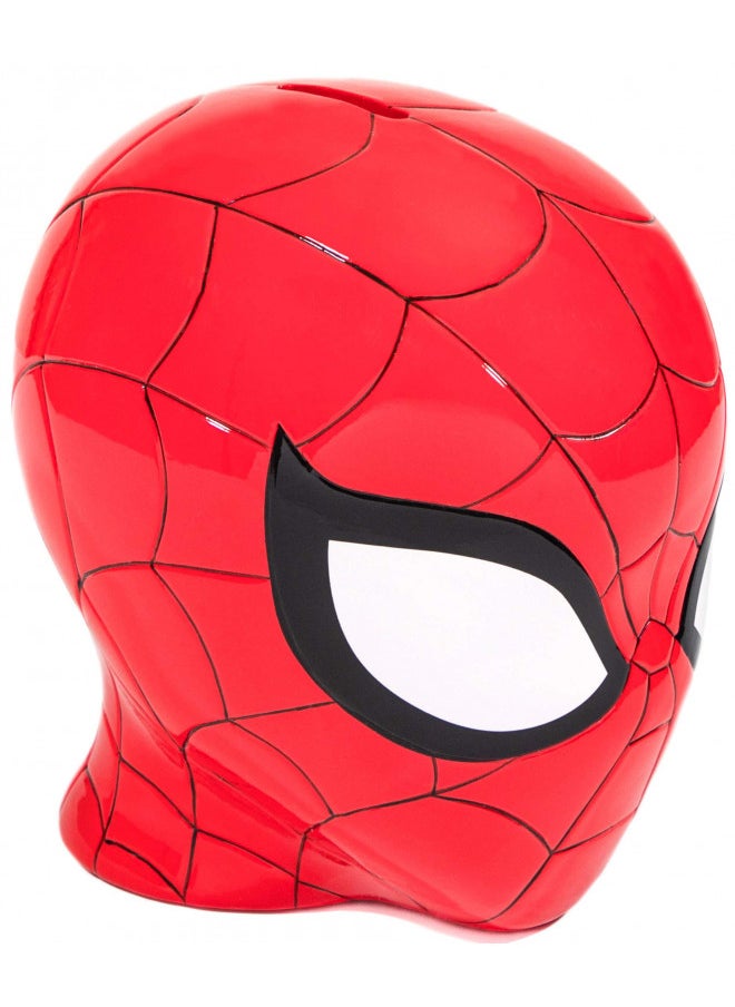 Marvel Spiderman Ceramic Coin Bank Kids Décor Money Saving Piggy Bank (Official Marvel Product)